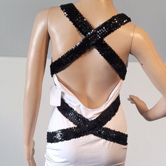 Sexy Women White Small Club Stretch Party Cocktail Dress N8894 - Picture 6 of 8